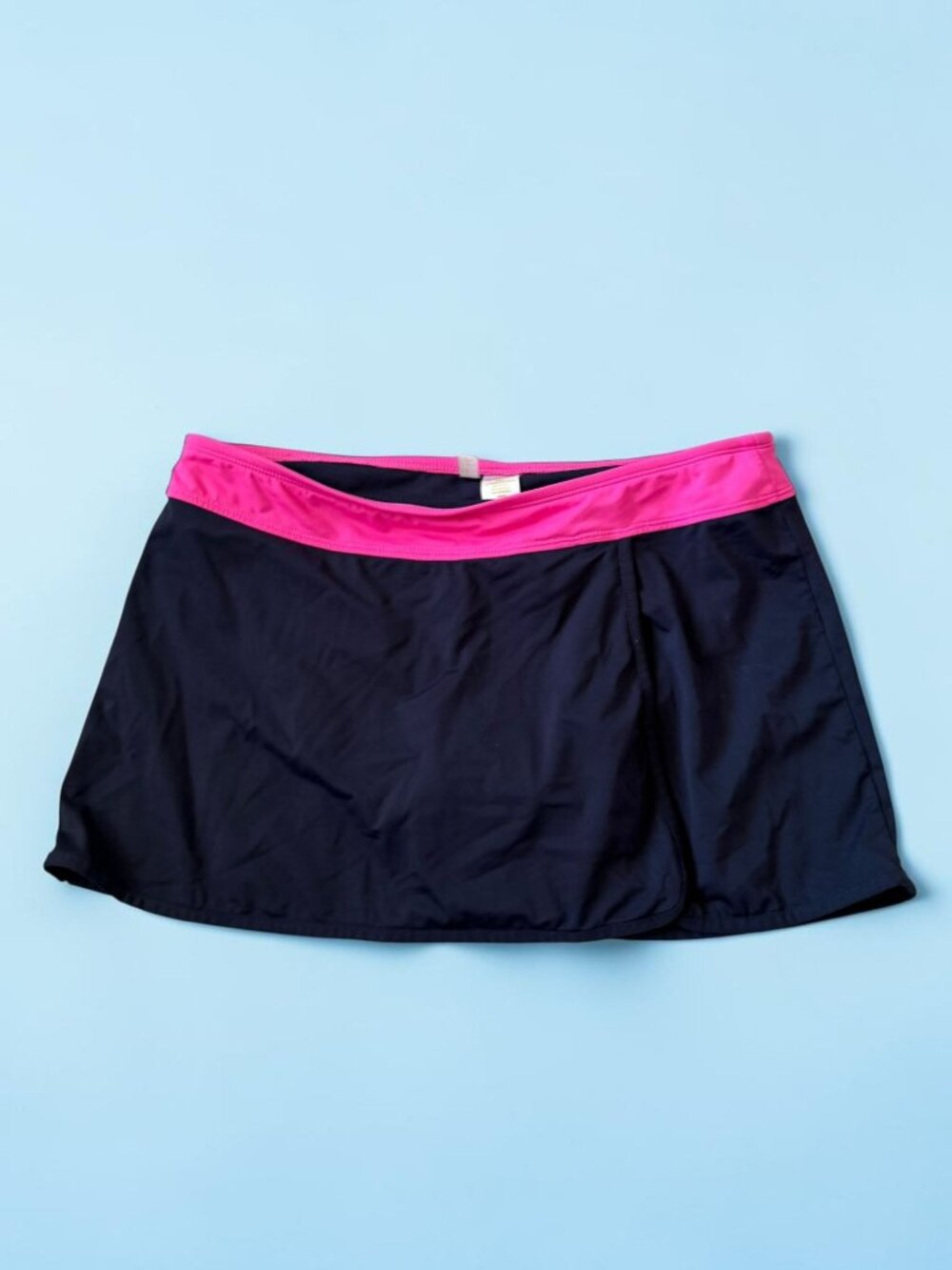 ANNE COLE Navy Blue Pink Swim Skort Size Medium